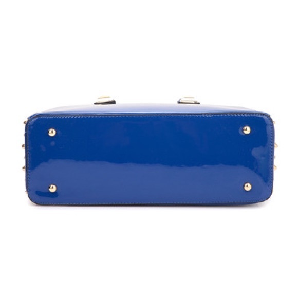 Dasein Patent Leather Rhinestone Fashion Handbag - Picture 2 of 6